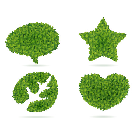 Green Leaves shapesのイラスト素材