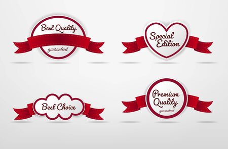 Set of Ribbon labels tag with Superior Quality textのイラスト素材