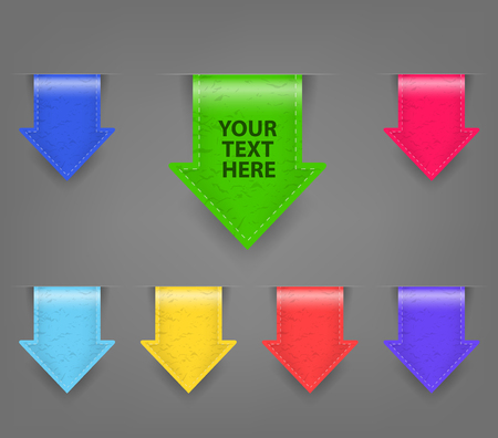 Glossy Arrow ribbon colored setのイラスト素材