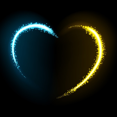Glittering star dust heart illustrationのイラスト素材