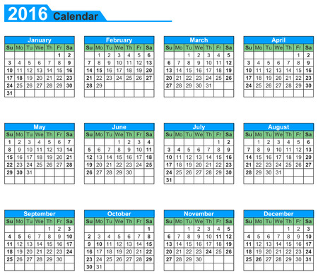 2016 calendarのイラスト素材