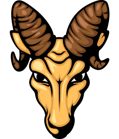 Angry ram head mascot illustrationのイラスト素材