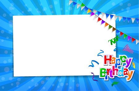 Birthday card with paper signのイラスト素材