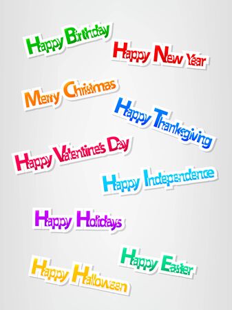 Event stickers a year collectionのイラスト素材