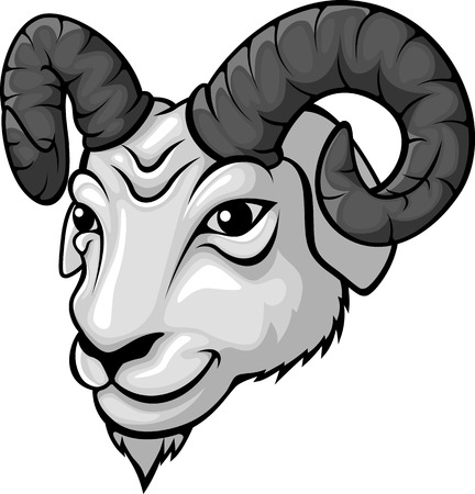 Ram head mascot illustrationのイラスト素材