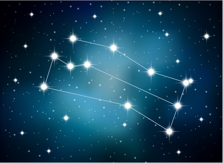 Horoscope zodiac sign of the gemini on the astrological space backgroundのイラスト素材