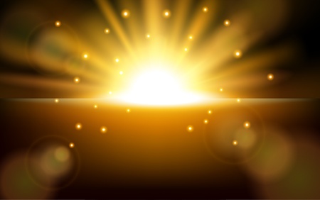 Sunrise with lens flare backgroundのイラスト素材