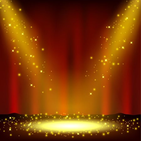 Spotlight shining with sprinkles fallingのイラスト素材