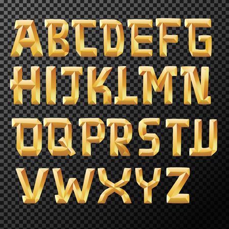 Golden alphabets on transparent backgroundのイラスト素材