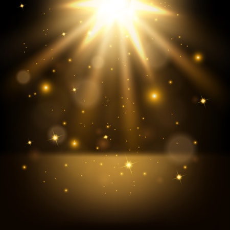 Golden light shining on the ground backgroundのイラスト素材