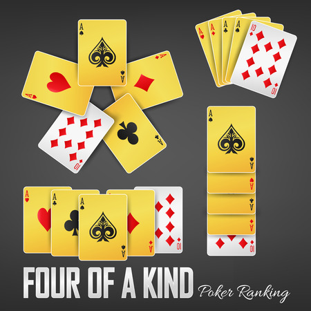 Four of a kind poker ranking casino setsのイラスト素材