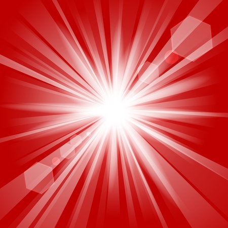 Red shine with lens flare backgroundのイラスト素材