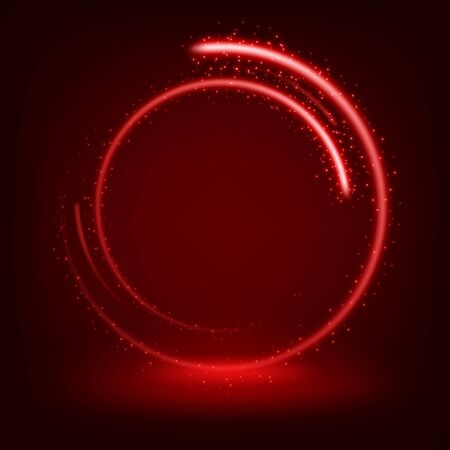 Round red shiny with sparks vector illustrationのイラスト素材