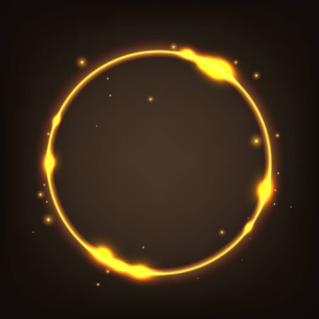 Round gold shiny with sparks backgroundのイラスト素材