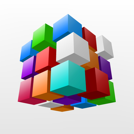 Abstract colorful piece of cube Vector Illustrationのイラスト素材
