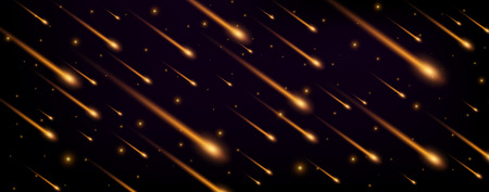 Meteor Rain from space Vector Illustrationのイラスト素材