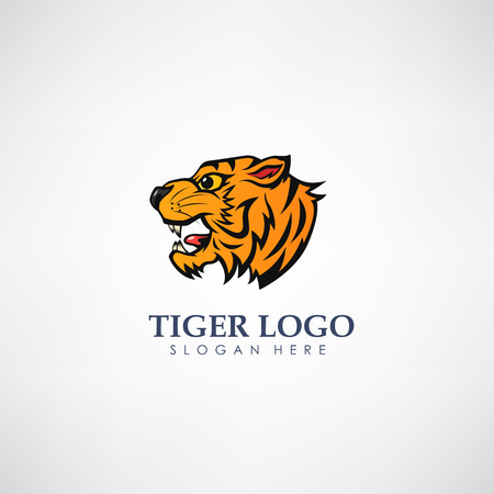 Tiger head concept logo template. Label for hunting, company or organization. Vector illustrationのイラスト素材