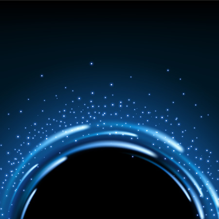 Half round blue light shiny with sparkles, Suitable for product advertising, product design, and other. Vector Illustrationのイラスト素材