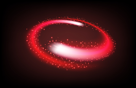 Rotating red light shiny with sparkles flat perspective view, Suitable for product advertising, product design, and other. Vector Illustrationのイラスト素材