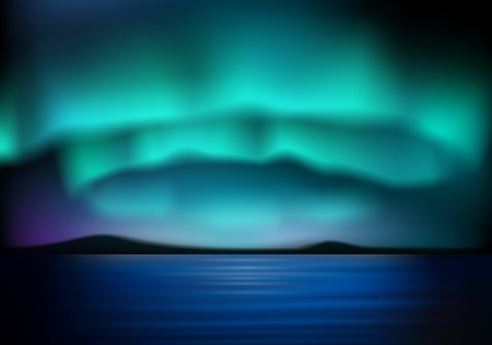 Aurora borealis with blue sky. Vector Illustrationのイラスト素材