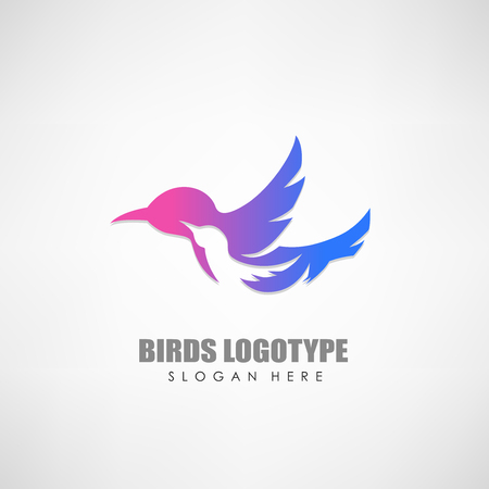 Flying birds logotype, Suitable for company brand, product design, and other. Vector illustrationのイラスト素材