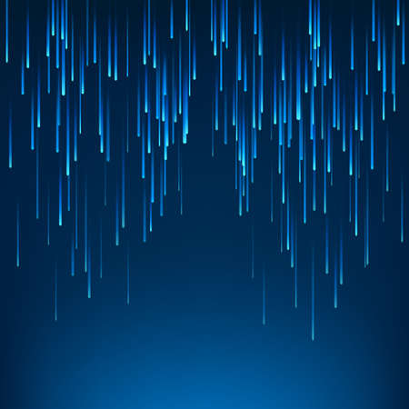 Fallen blue lines on dark blue background. Vector Illustration