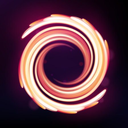 Magic neon light curved lines, Abstract Background. Vector Illustrationのイラスト素材