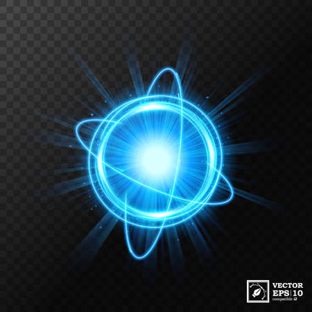 Dynamic Blue Light Explosion on a transparent background, isolated and easy to editのイラスト素材