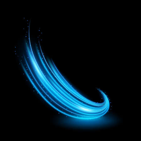 Abstract Blue Line of Lights with Sparksのイラスト素材
