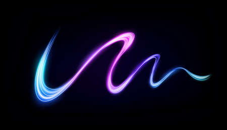Abstract Multicolor Wavy Line of Light, isolated and easy to edit. Vector Illustrationのイラスト素材