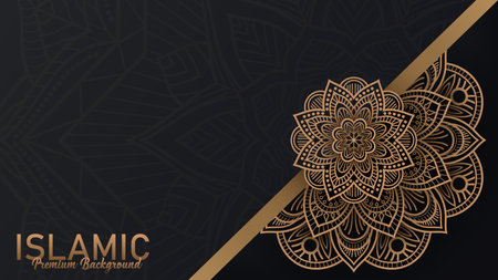 Islamic Premium Background, Suitable For Greeting Card, Poster and Banner, Vector Illustrationのイラスト素材