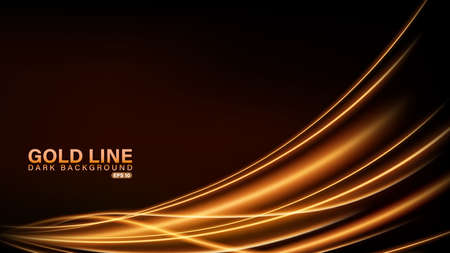 Gold line of light on dark background, Vector Illustrationのイラスト素材