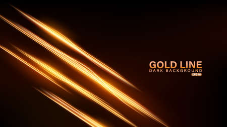 Gold line of light on dark background, Vector Illustrationのイラスト素材
