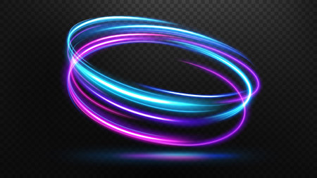 Abstract Multicolor Wavy Line of Light with A Transparent Background, Isolated and Easy to Edit, Vector Illustrationのイラスト素材