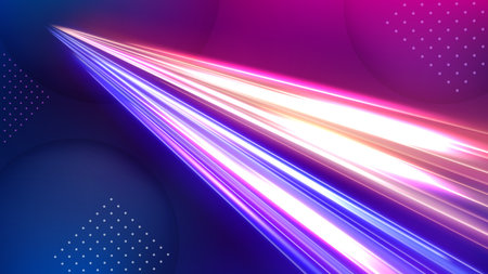 Light Trail Background, Elegant Light Crossing. Widescreen Vector Illustrationのイラスト素材
