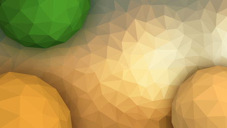 Polygonal Mosaic Background with Low Poly Spheres, Widescreen Vector Illustrationのイラスト素材
