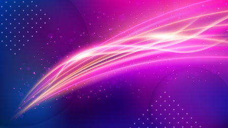 Light Trail Background, Elegant Line Crossing. Widescreen Vector Illustrationのイラスト素材