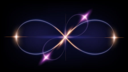 Infinity Neon Light Background, Vector Illustration