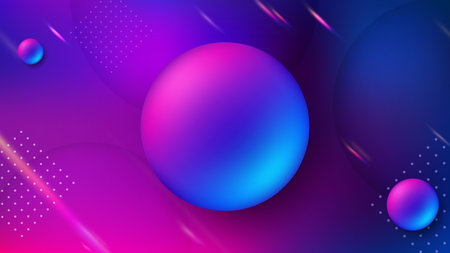 Purple Liquid Background, Fluid Gradient Geometric, Widescreen Vector Illustration
