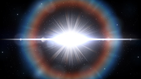 Dazzling Big Starlight, Science Background, Vector Illustrationのイラスト素材