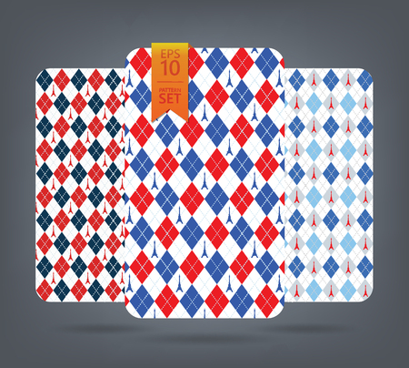 argyle and chevron patterns. Golf theme background.のイラスト素材