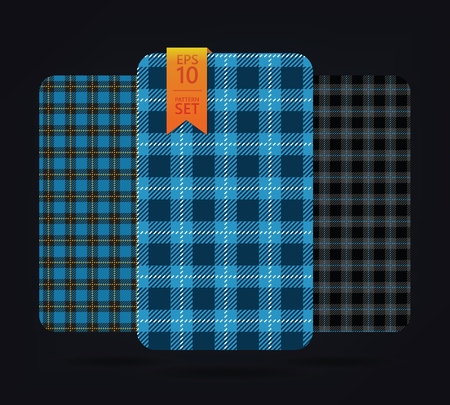 gingham Patterns and buffalo check plaid patterns. Modern pixel gingham patterns of different stylesのイラスト素材