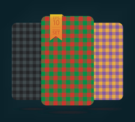 gingham Patterns and buffalo check plaid patterns. Modern pixel gingham patterns of different stylesのイラスト素材
