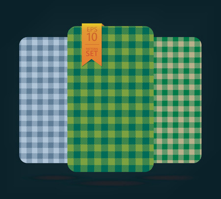gingham Patterns and buffalo check plaid patterns. Modern pixel gingham patterns of different stylesのイラスト素材