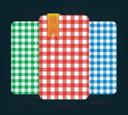 gingham Patterns and buffalo check plaid patterns. Modern pixel gingham patterns of different stylesのイラスト素材