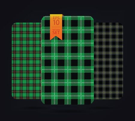 gingham Patterns and buffalo check plaid patterns. Modern pixel gingham patterns of different stylesのイラスト素材