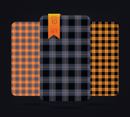 gingham Patterns and buffalo check plaid patterns. Modern pixel gingham patterns of different stylesのイラスト素材
