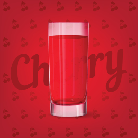 Vector image of fresh glass of cherry juiceのイラスト素材