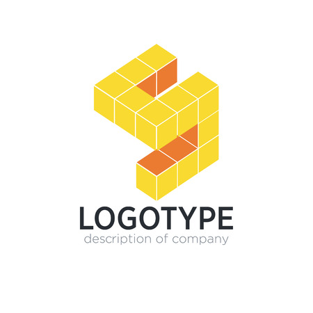 Letter S cube figure logo icon design template elementsのイラスト素材