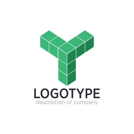 Letter Y cube figure logo icon design template elementsのイラスト素材